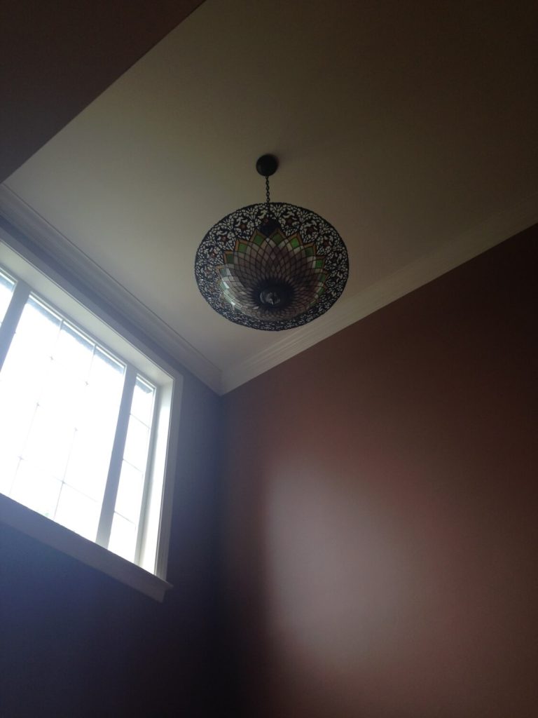 Dim room before new ceiling light installation in Winchester, VA