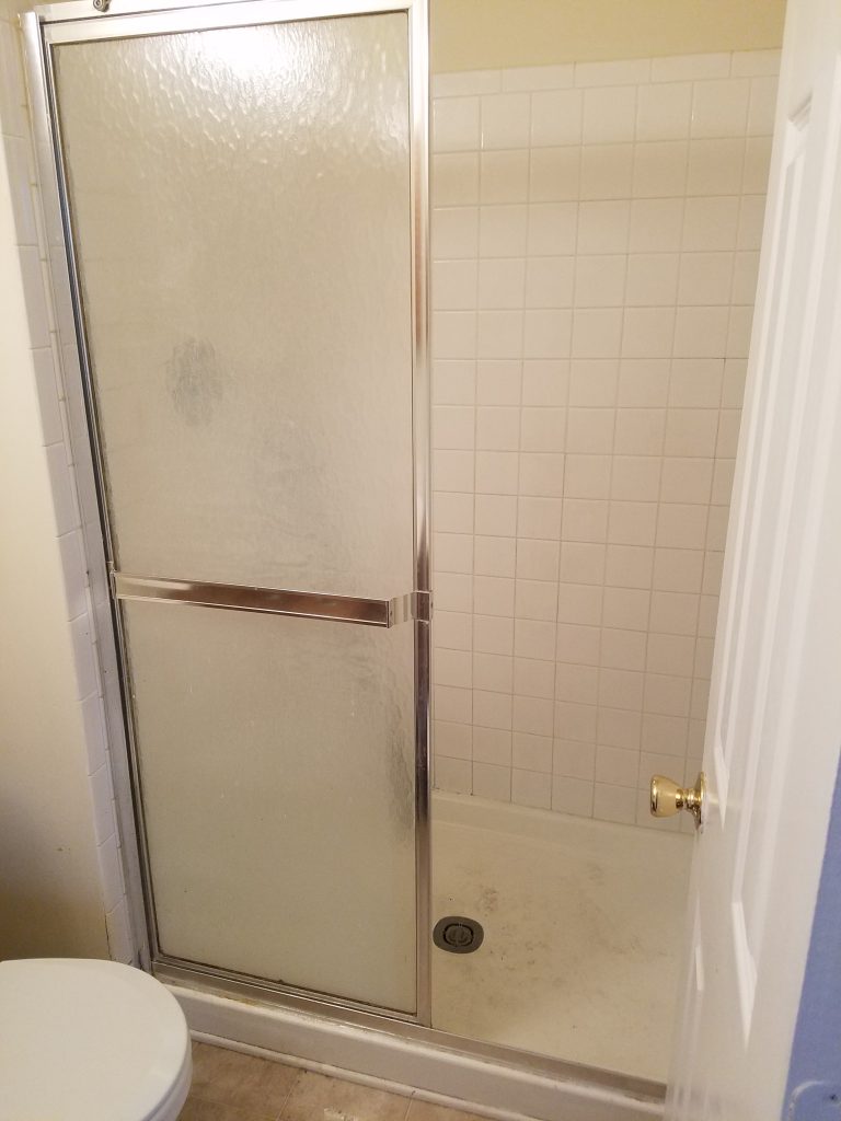 Newly installed tiled shower surround in Winchester, VA by A+ Handyman